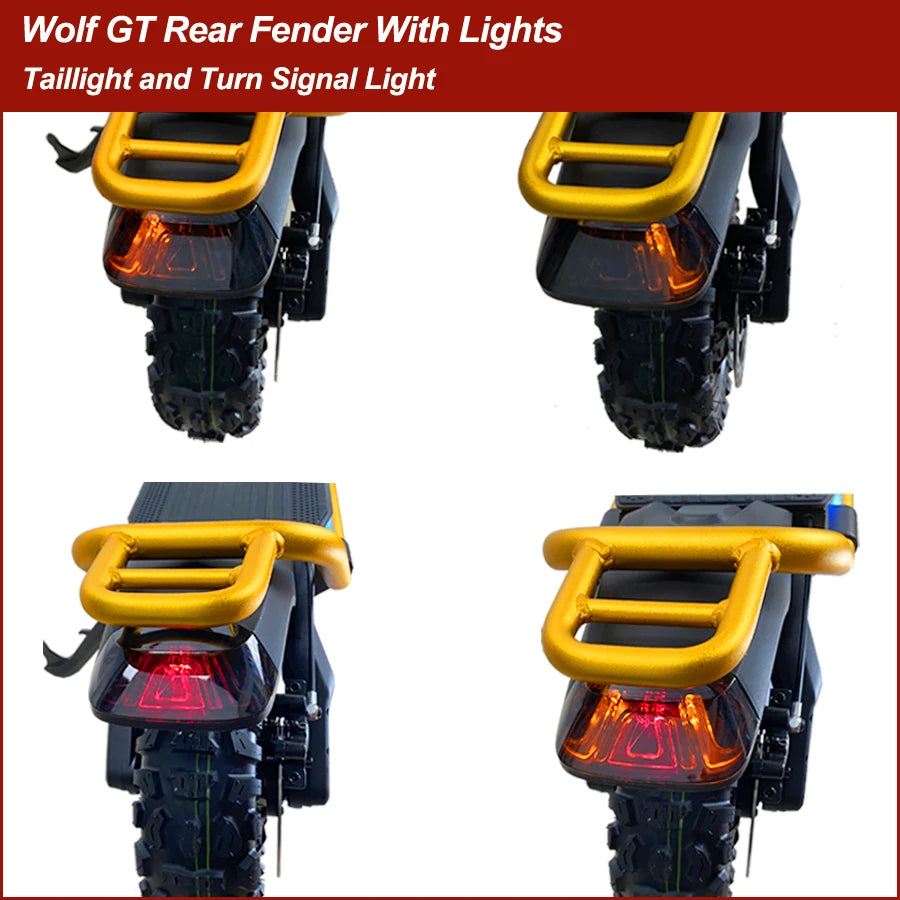 Kaabo Wolf King GT Pro GTR Rear Fender Mudguard Assembly with lights - ERide Hub