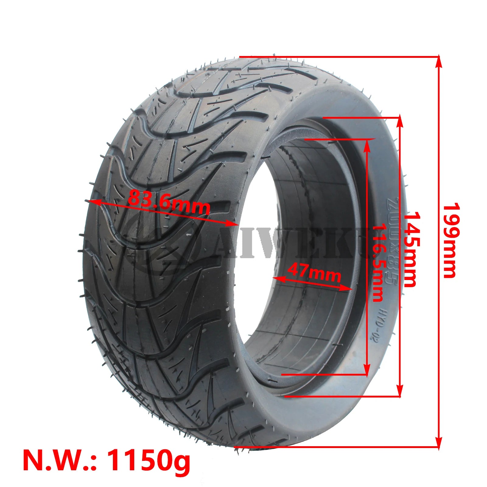 200x85 Rear solid tire for Skywalker 8s - ERide Hub