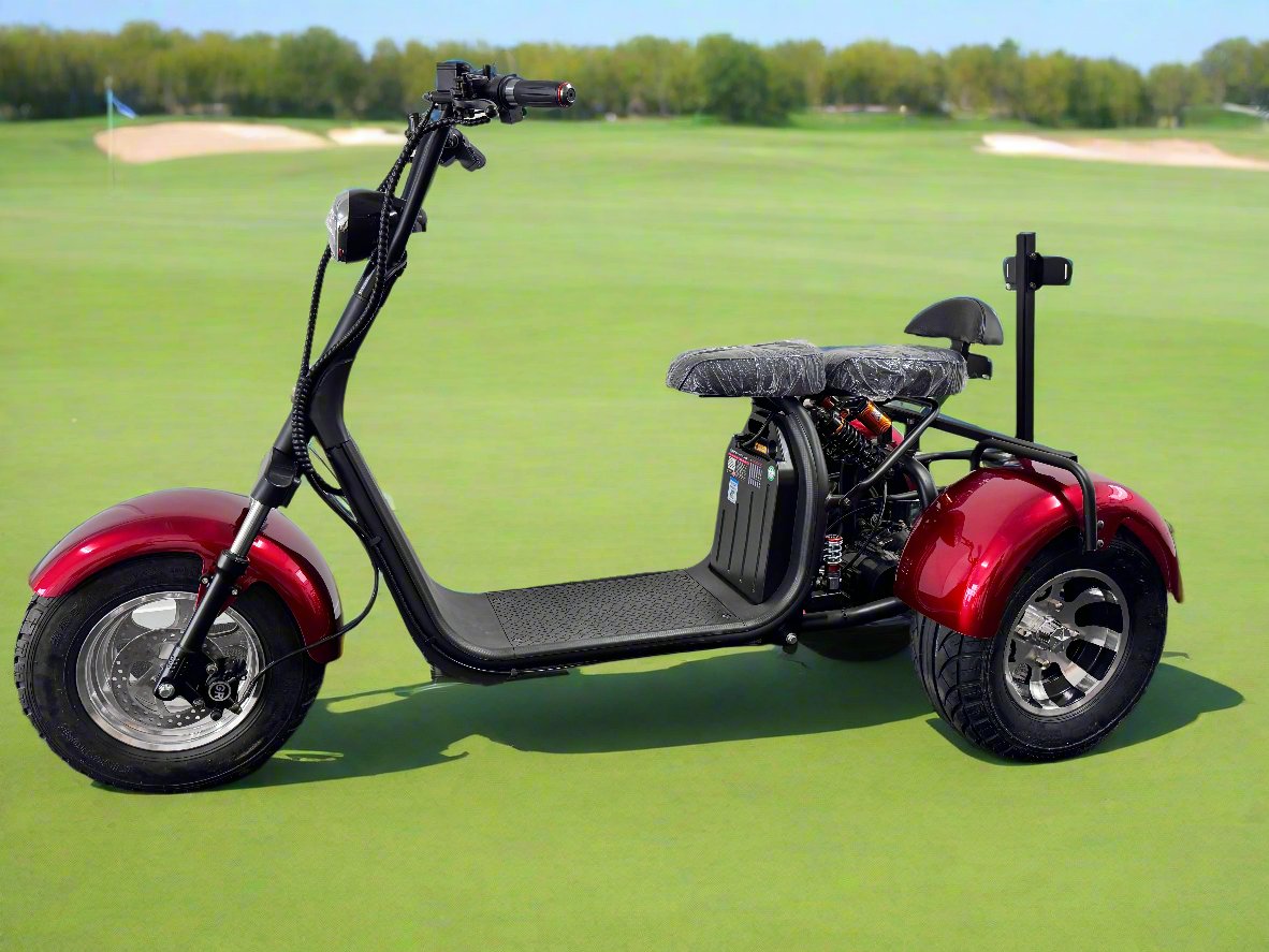 Electric Fat Wheel Trike with Golf Bag Holder (Red) - ERide Hub
